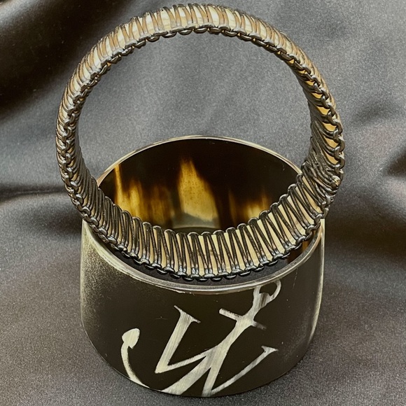 JW ANDERSON Lucite Black & Gold Bangle Bracelet / Armlet RARE - Picture 4 of 5